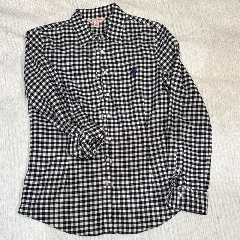 Women’s Navy and White Checkered flannel Shirt